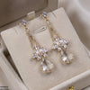Flower/Tear Drop Zircon Earrings
