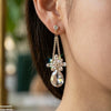 Flower/Tear Drop Zircon Earrings