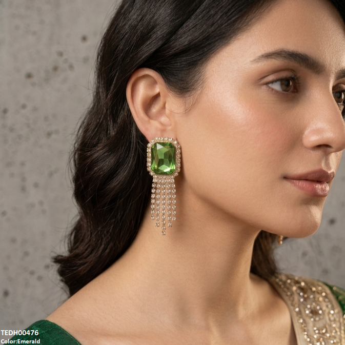Rectangle Layered Drop Earrings