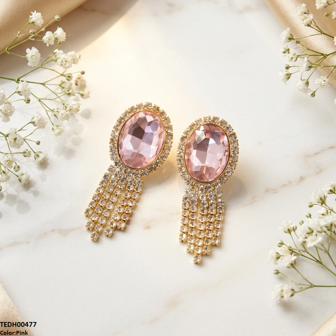 Oval Layered Drop Earrings