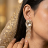 Oval Layered Drop Earrings