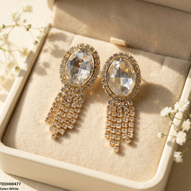 Oval Layered Drop Earrings