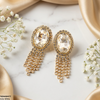 Oval Layered Drop Earrings