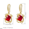 Square Stone Drop Zircon Earrings