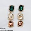Cubic Rectangle Teardrop Earrings Pair