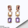 Cubic Rectangle Teardrop Earrings Pair