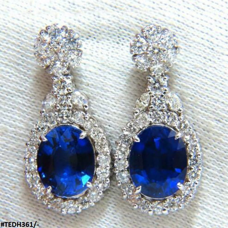 Oval Cushion Drop Earrings Pair