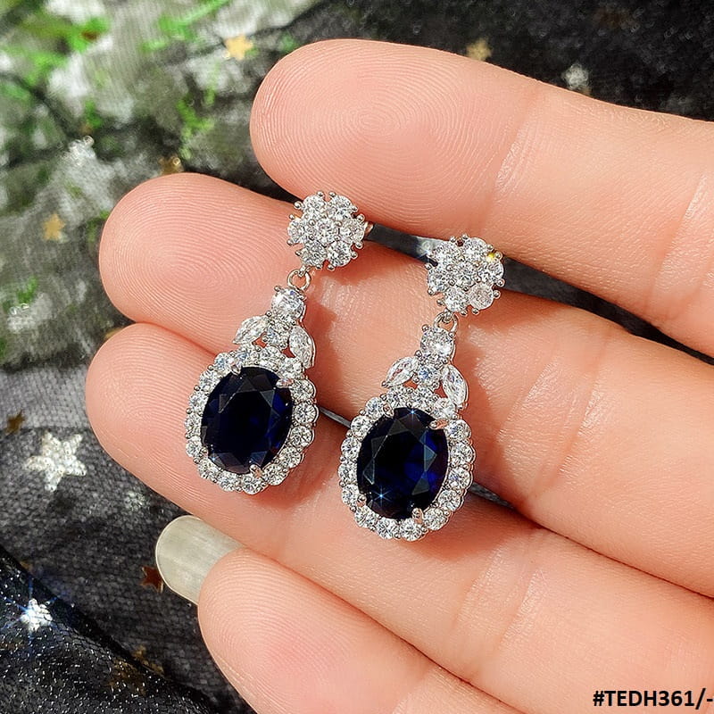 Oval Cushion Drop Earrings Pair
