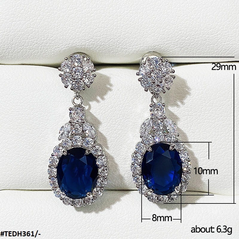 Oval Cushion Drop Earrings Pair