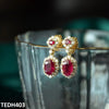 Oval/Flower Drop Zircon Earrings