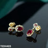 Oval/Flower Drop Zircon Earrings