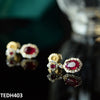 Oval/Flower Drop Zircon Earrings