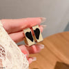 Painted Half Heart Hoops