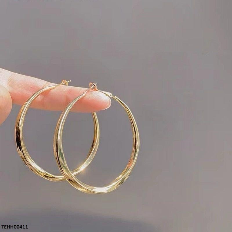 Round Plain Hoops Pair
