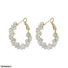 Square Stone Hoops Pair