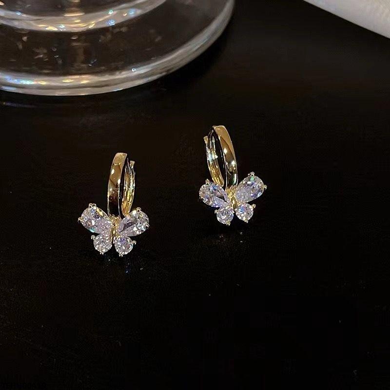 Butterfly Round Hoops Pair
