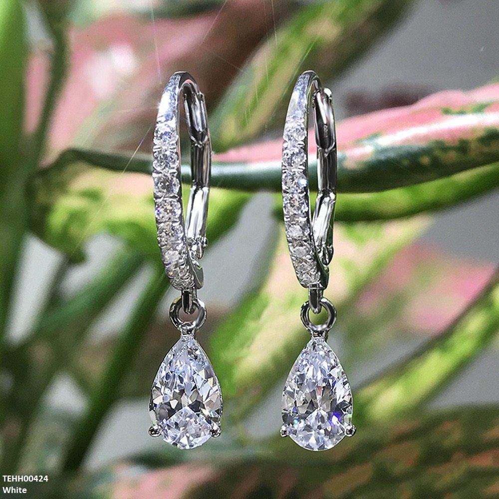 Sterling Tear Drop Hoops pair