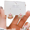 Flower Ear Hoops Pair
