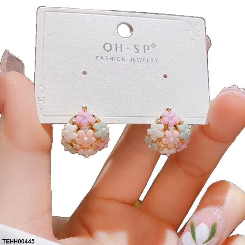 Flower Ear Hoops Pair