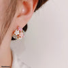 Flower Ear Hoops Pair