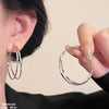 Round Layered Hoops Pair