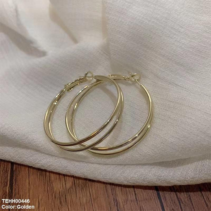 Round Layered Hoops Pair