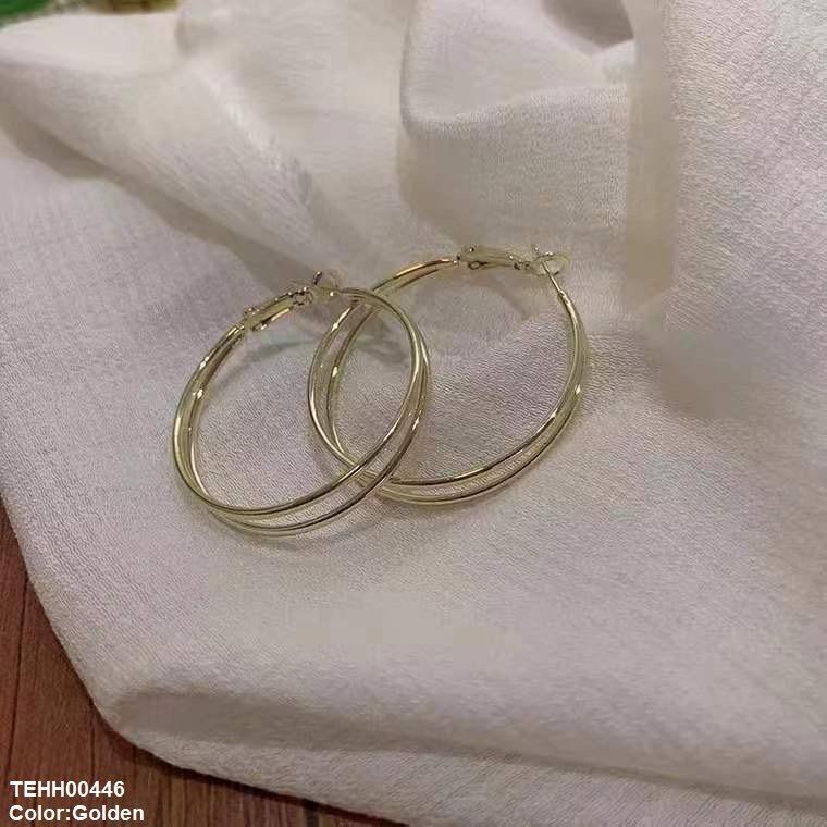 Round Layered Hoops Pair