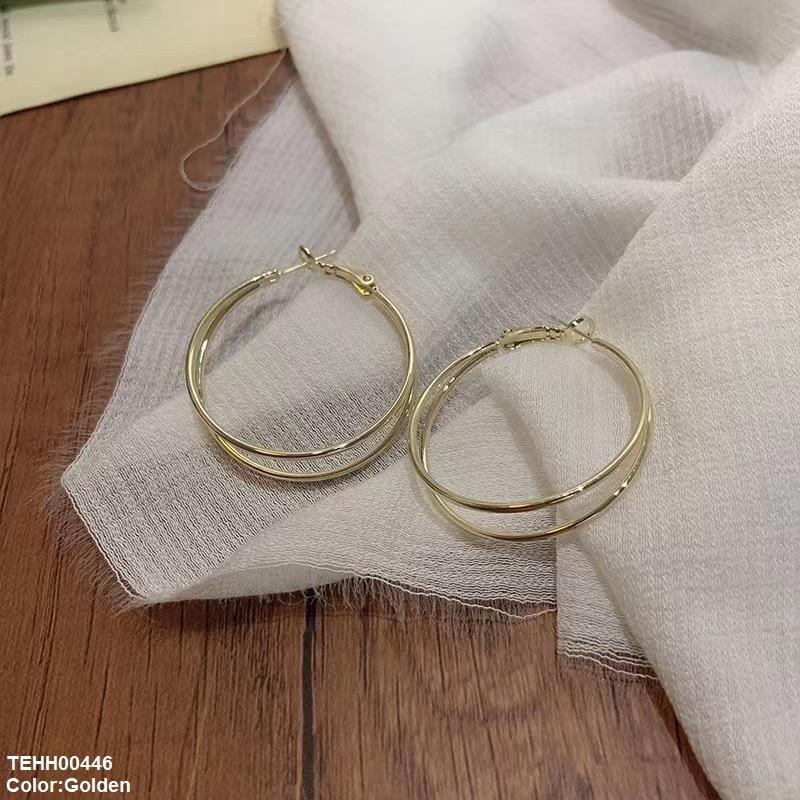 Round Layered Hoops Pair