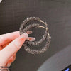 Round Stones Hoops Pair
