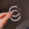 Round Stones Hoops Pair
