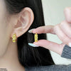 Round Flower Hoops Pair