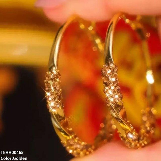 Crystal Round Drop Hoops Pair
