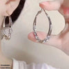 Crystal Round Drop Hoops Pair