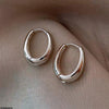 Oval Ear Hoops Pair