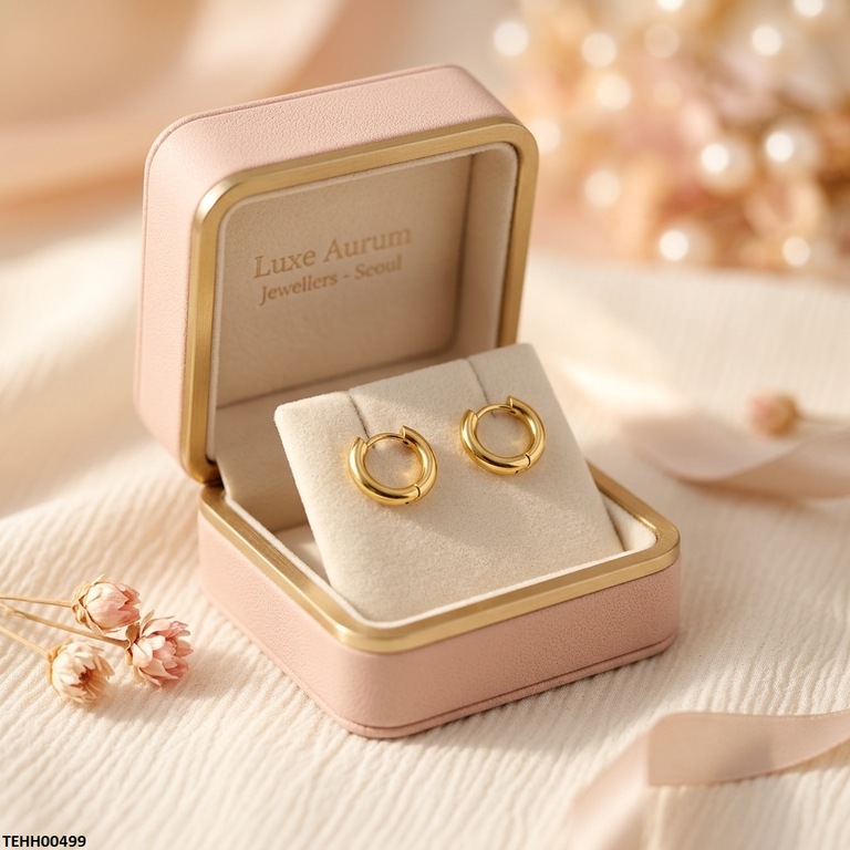 Round Stainless Steel Ear Hoops Pair