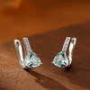 Heart Zircon Hoops Pair