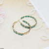 Tear/Round Stone Hoops Pair