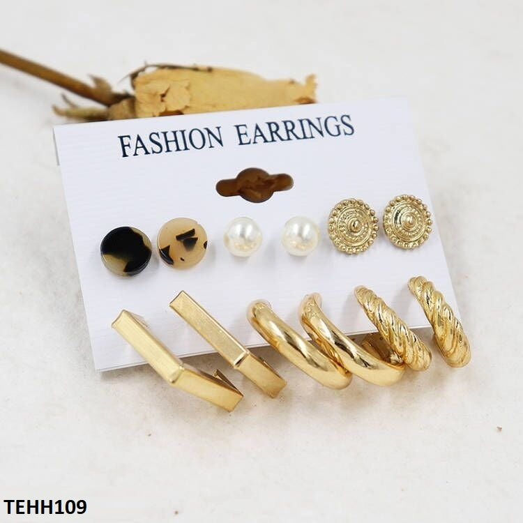 6 Differ Ear Hoops Pair
