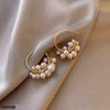 Pearl C-Shape Ear Hoops Pair