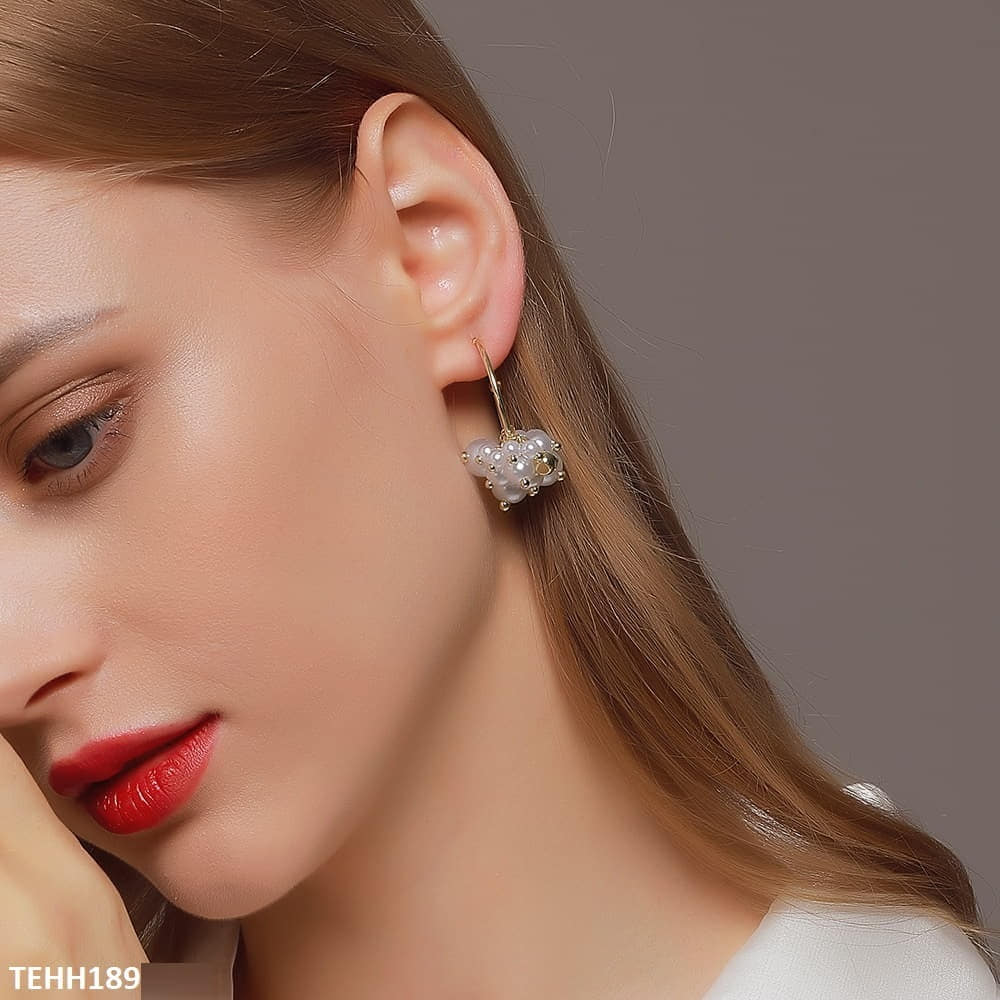 Pearl C-Shape Ear Hoops Pair