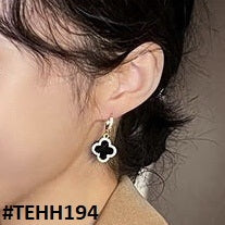 Clover Flower Ear Hoops Pair