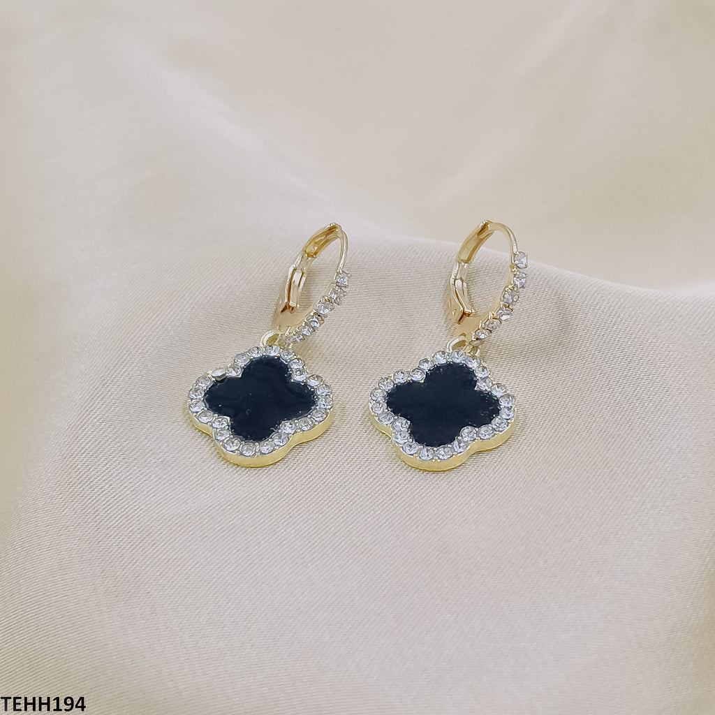 Clover Flower Ear Hoops Pair