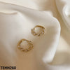 Curved Pearl Ear Hoops Pair