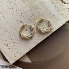 Curved Pearl Ear Hoops Pair