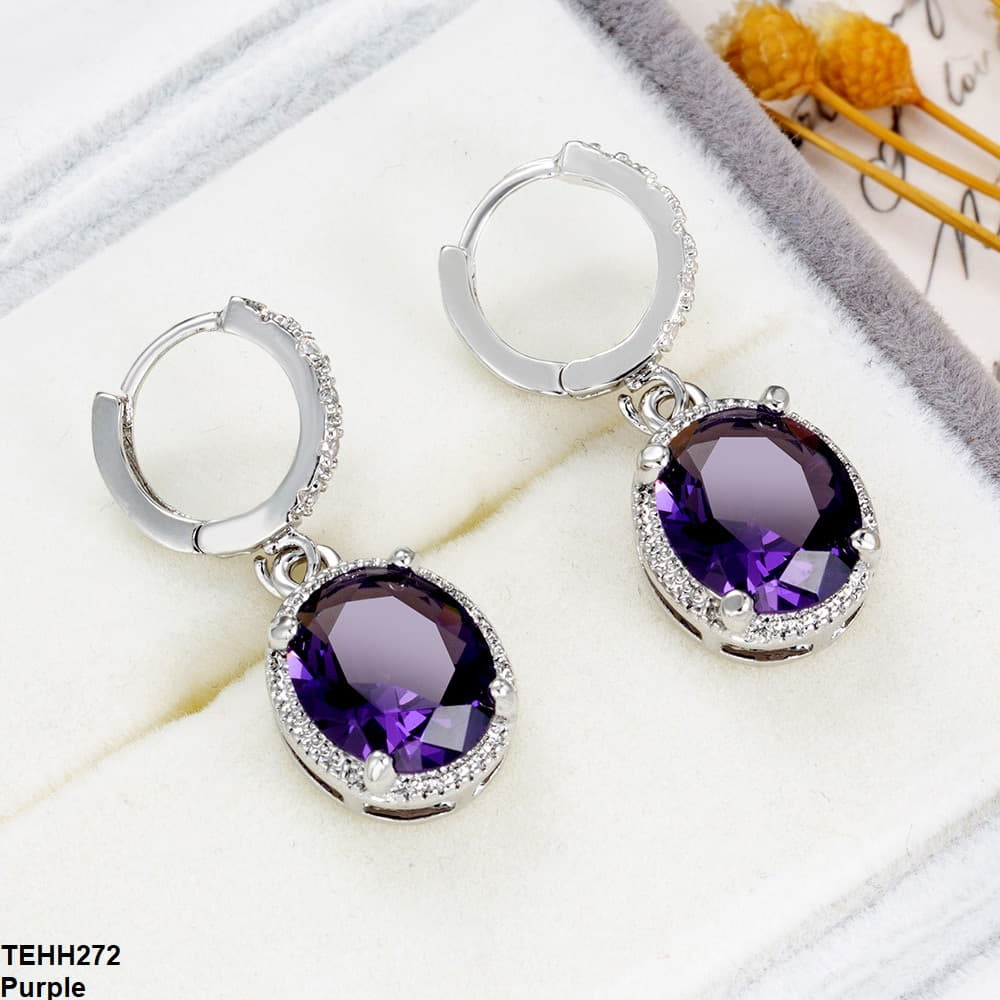 Oval Drop Ear Hoops Pair