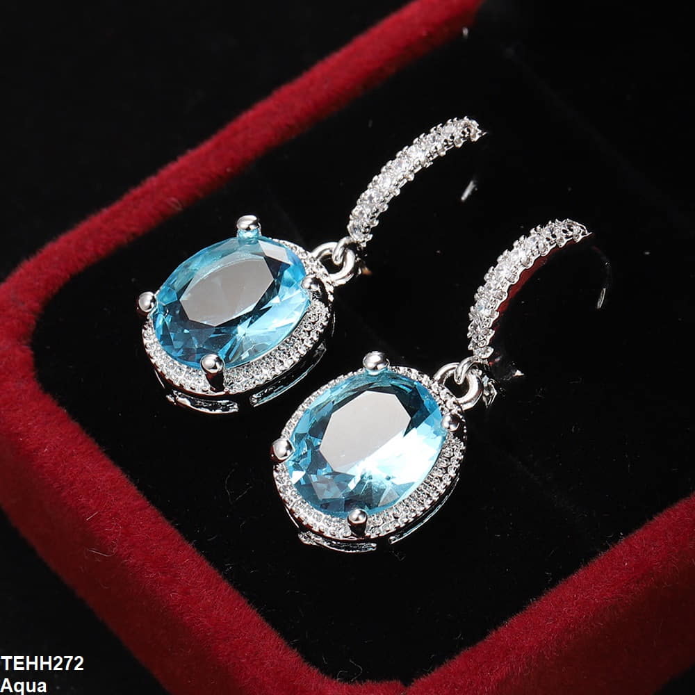 Oval Drop Ear Hoops Pair