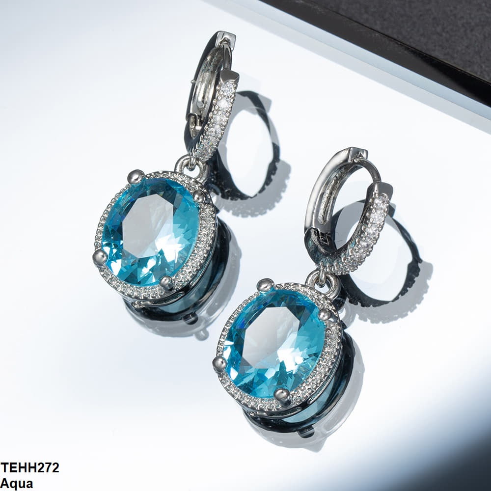 Oval Drop Ear Hoops Pair