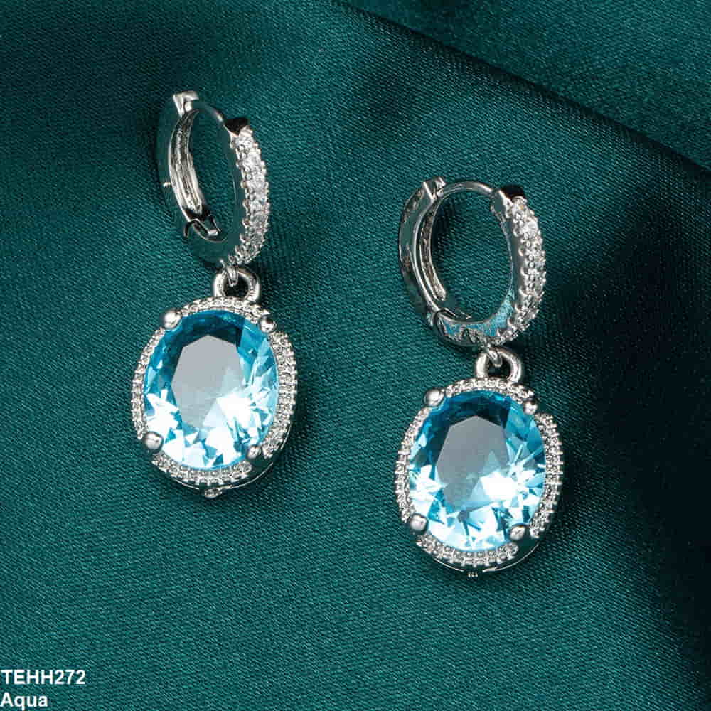 Oval Drop Ear Hoops Pair