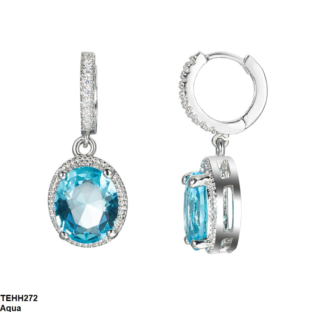 Oval Drop Ear Hoops Pair