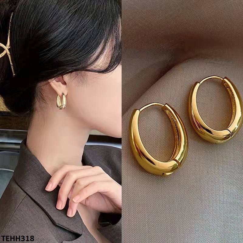 Oval Ear Hoops Pair